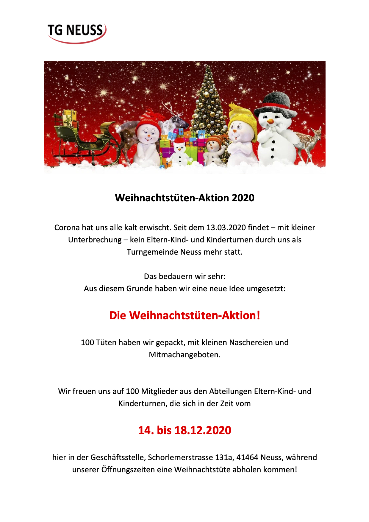 You are currently viewing Weihnachtstüten Aktion