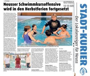 Read more about the article Schwimmkursoffensive in den Herbstferien