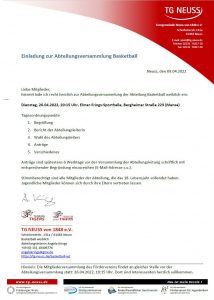 Read more about the article Einladung zur Abteilungsversammlung