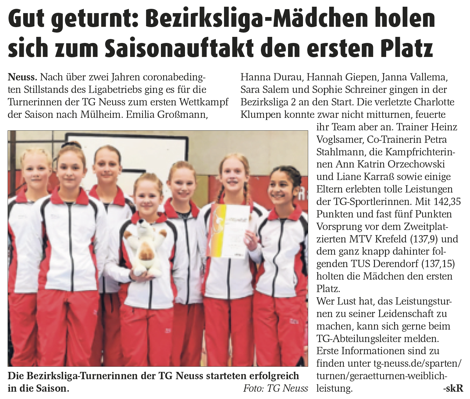 Read more about the article Saisonauftakt Gerätturnen