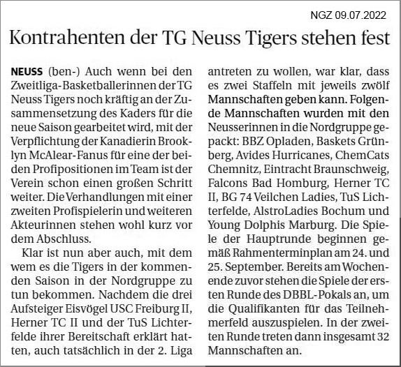 Read more about the article Kontrahenten der Tigers stehen fest