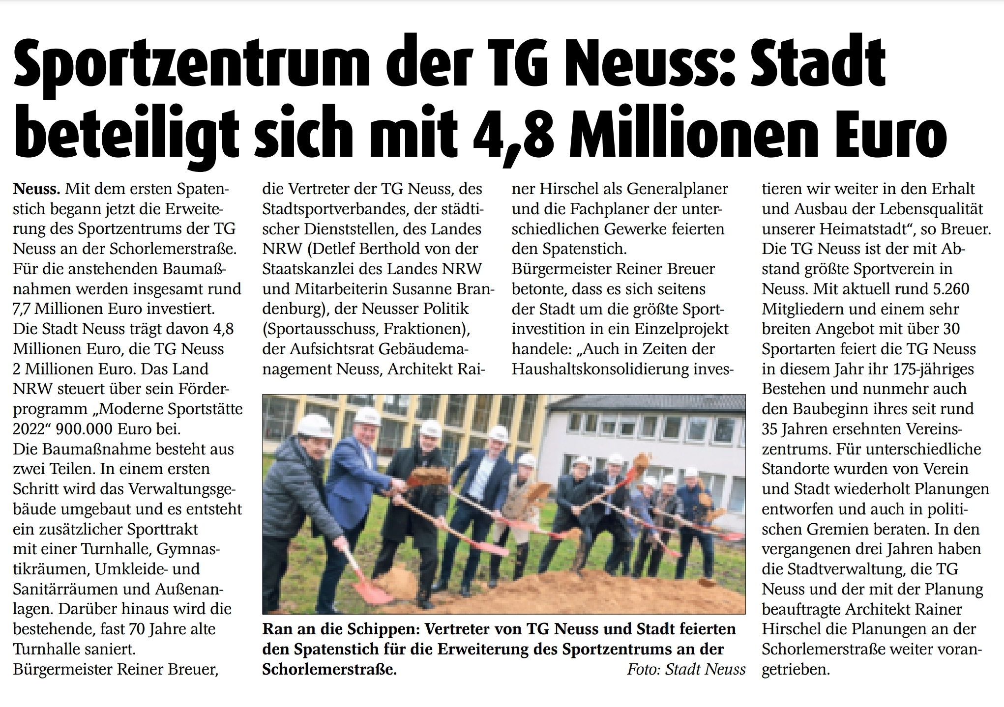 Read more about the article Stadt beteiligt sich mit 4,8 Millionen Euro