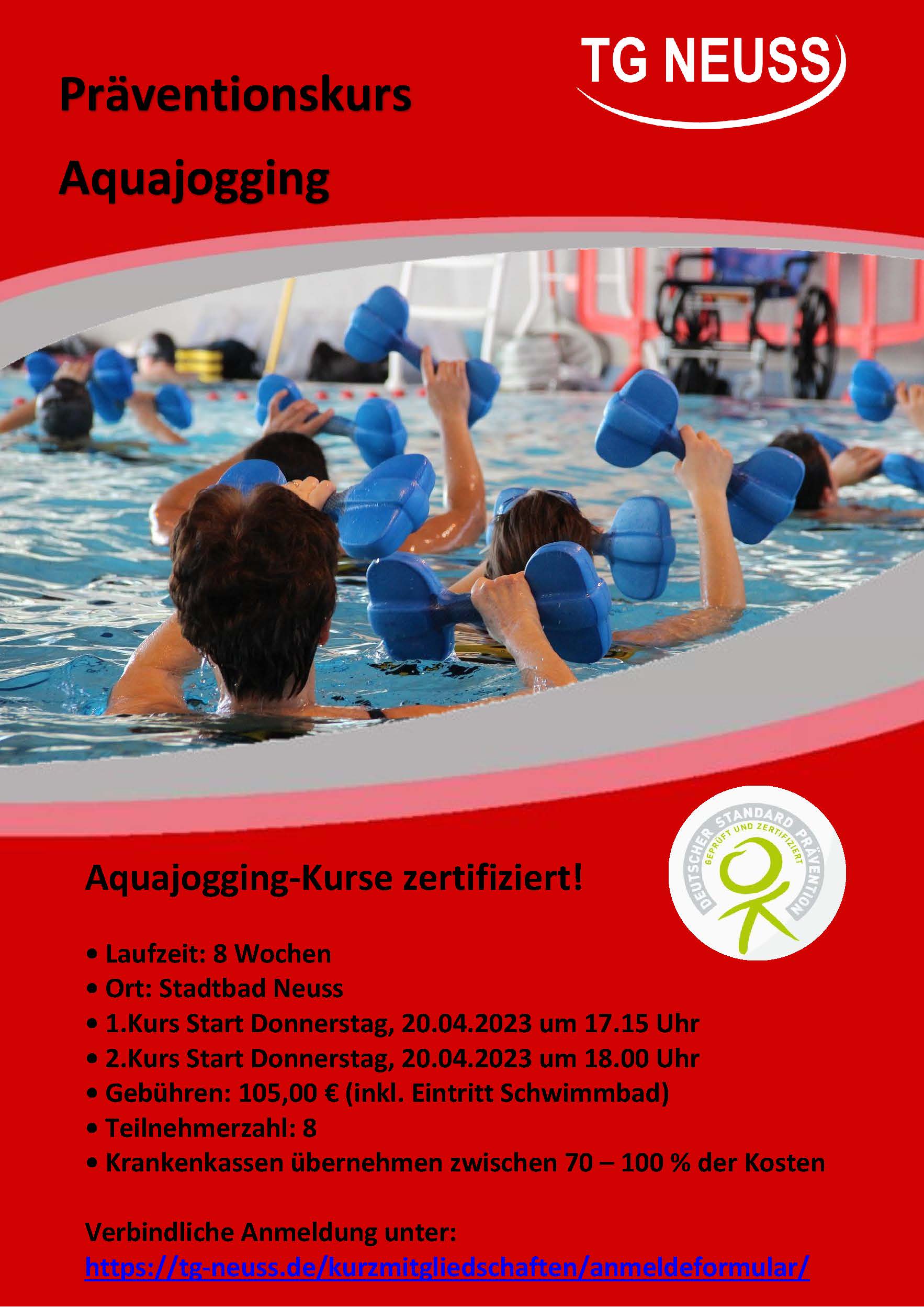 You are currently viewing 2x Präventionskurse Aquajogging