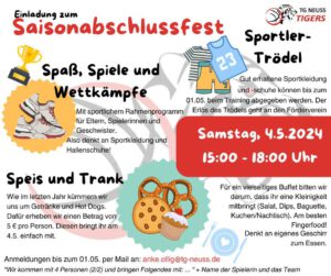Read more about the article Saisonabschlussfest am Sa 04.Mai