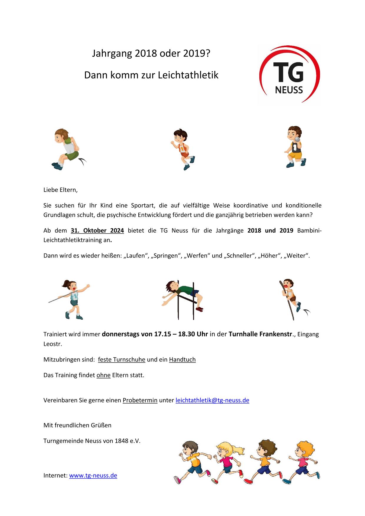 Mehr über den Artikel erfahren Leichtathletik Bambini