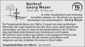 Mehr über den Artikel erfahren Nachruf Georg Meyer