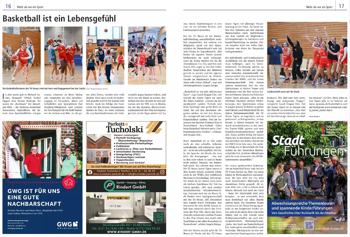 Du betrachtest gerade Basketball – ein Lebensgefühl: TG-Basketball Presseartikel