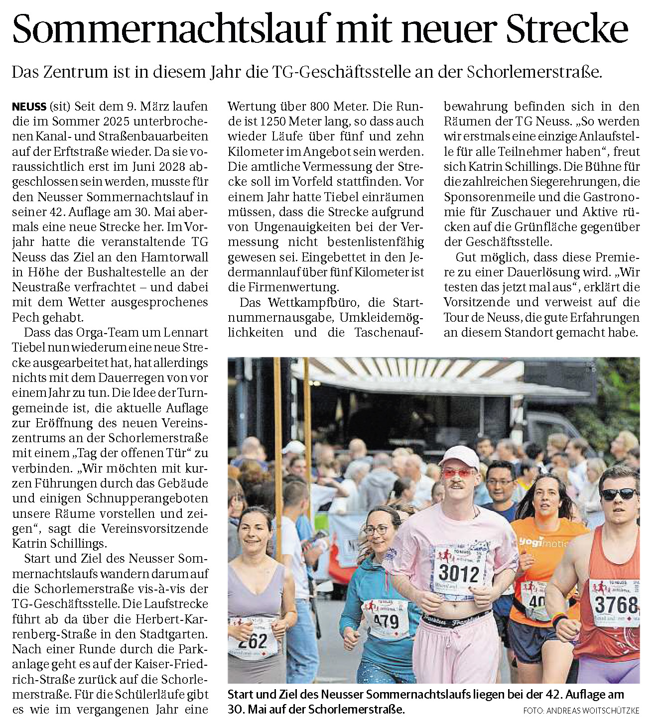 Mehr über den Artikel erfahren Sommernachtslauf mit neuer Strecke