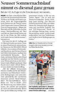 Mehr über den Artikel erfahren Neusser Sommernachtslauf nimmt es diesmal ganz genau